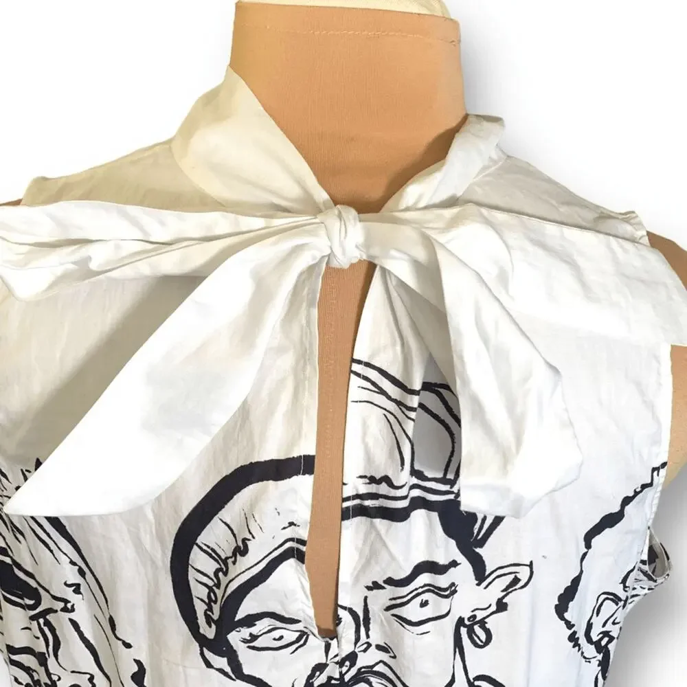 The Kit Jia Dress JLR Sketchbook White Ruffled Maxi Cutout Bow Detail Back Faces